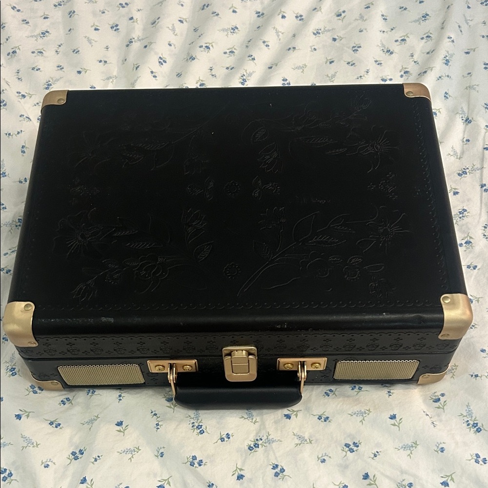 Crosley Matte Black Turntable with Gold Accents